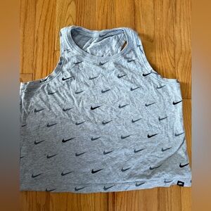 Nike Heather Gray Crop Tee with Black Accents